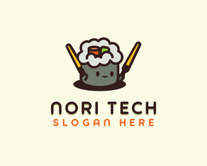 Cute Sushi Restaurant logo design