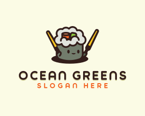 Seaweed - Cute Sushi Restaurant logo design