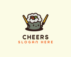 Food Vlogger - Cute Sushi Restaurant logo design