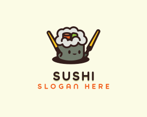 Cute Sushi Restaurant logo design