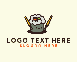 Cute Sushi Restaurant Logo