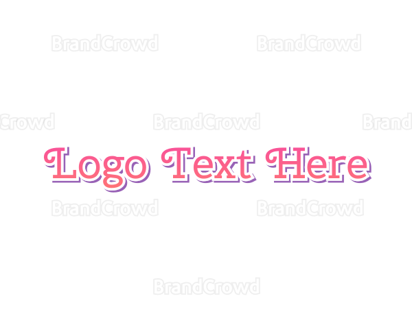Curly Cute Pink Text Logo