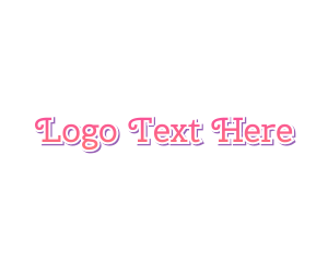 Women - Curly Cute Pink Text logo design