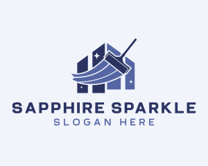 House Sparkle Squeegee Cleaning logo design