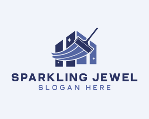 House Sparkle Squeegee Cleaning logo design