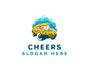 Car Wash Cleaning Bubbles Logo