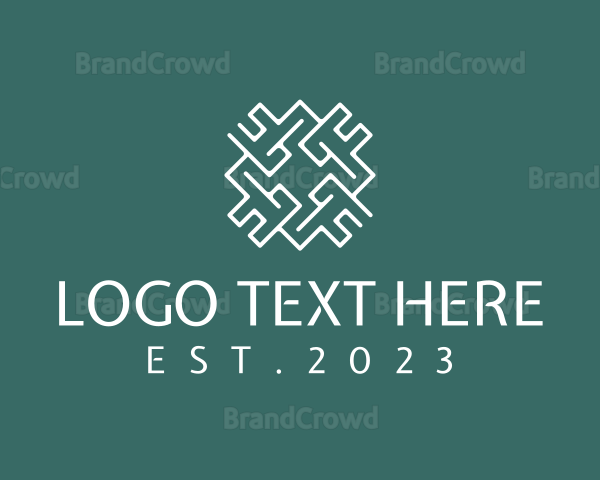 Geometric Maze Puzzle Logo