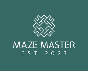 Geometric Maze Puzzle  logo design