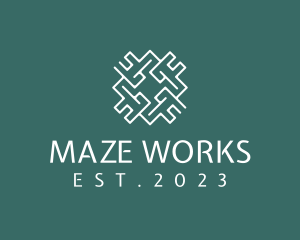 Geometric Maze Puzzle  logo design