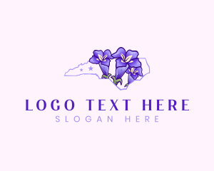 Violet Flower - North Carolina Gentian Flower logo design