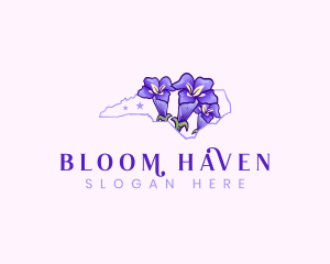 North Carolina Gentian Flower logo design