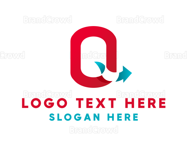 Professional Wave Arrow Letter Q Logo