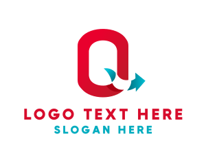 Shopping - Logistics Arrow Letter Q logo design