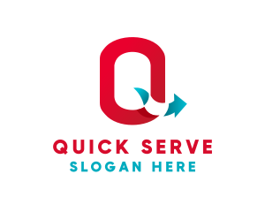 Logistics Arrow Letter Q logo design