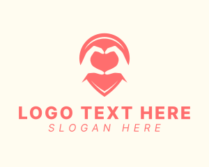 Snap - Heart Hand Location Pin logo design