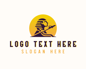 Tour Guide - Travel Sphinx Airplane logo design