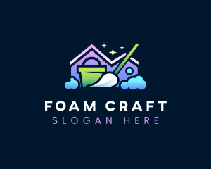 Foam - Cleaning Mop Sanitation logo design