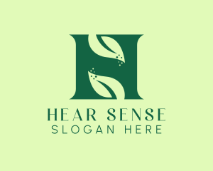 Green Herbal Letter H logo design