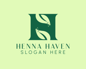 Green Herbal Letter H logo design