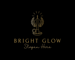 Wings - Gold Wings Candle logo design