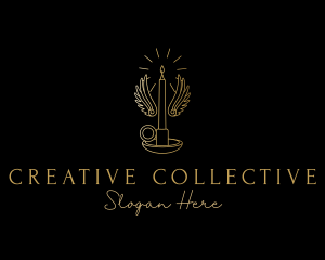 Gold Wings Candle logo design