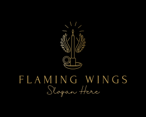 Wings - Gold Wings Candle logo design