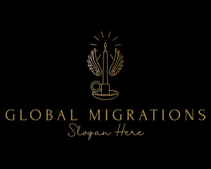 Gold Wings Candle logo design