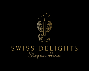 Gold Wings Candle logo design