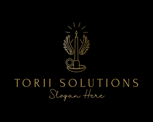 Gold Wings Candle logo design