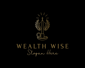 Luxe - Gold Wings Candle logo design