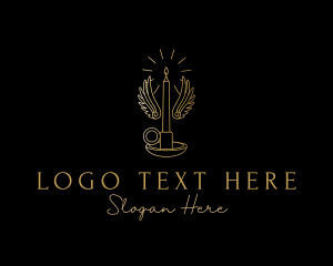 Candle - Gold Wings Candle logo design