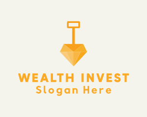 Invest - Diamond Dig Shovel logo design