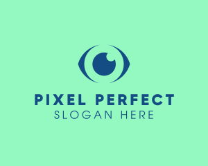 Blue Abstract Eye logo design