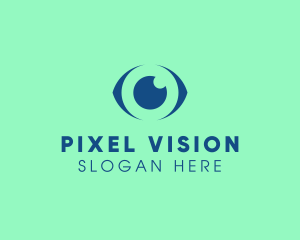 Blue Abstract Eye logo design