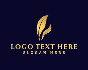 Stationery - Luxury Feather Quill Pen logo design