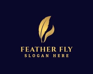 Luxury Feather Quill Pen logo design