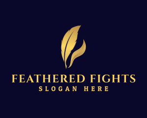 Luxury Feather Quill Pen logo design