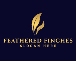 Luxury Feather Quill Pen logo design