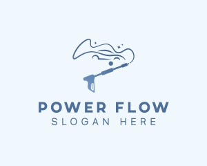 Blue Cleaning Power Washer logo design