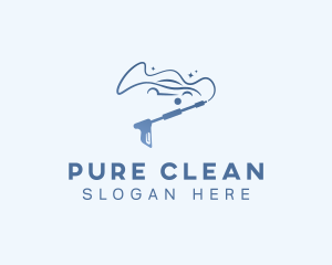 Blue Cleaning Power Washer logo design