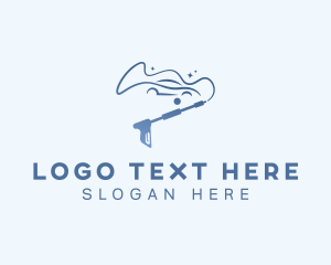 Clean - Blue Cleaning Power Washer logo design