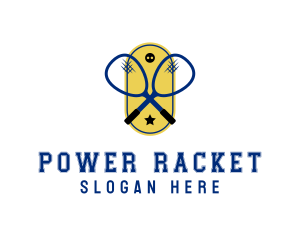 Racket - Squash Racket Sports logo design