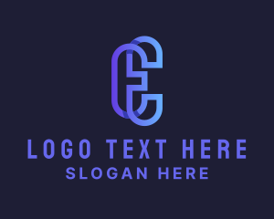 Gradient - Digital Letter CE Monogram logo design