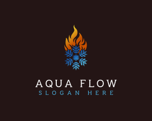 Flow - Fire Snowflake Thermal logo design