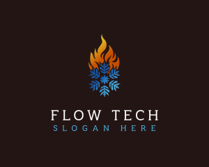 Flow - Fire Snowflake Thermal logo design