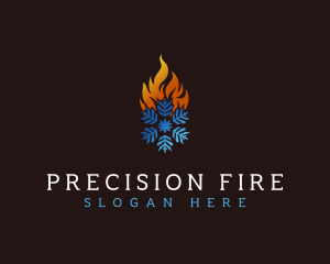 Fire Snowflake Thermal logo design