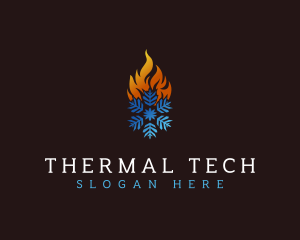 Thermal - Fire Snowflake Thermal logo design