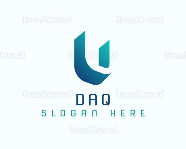 Gradient Shadow Letter U Logo