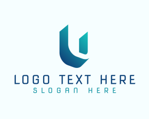 Gradient Shadow Letter U logo design