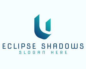 Shadow - Gradient Shadow Letter U logo design